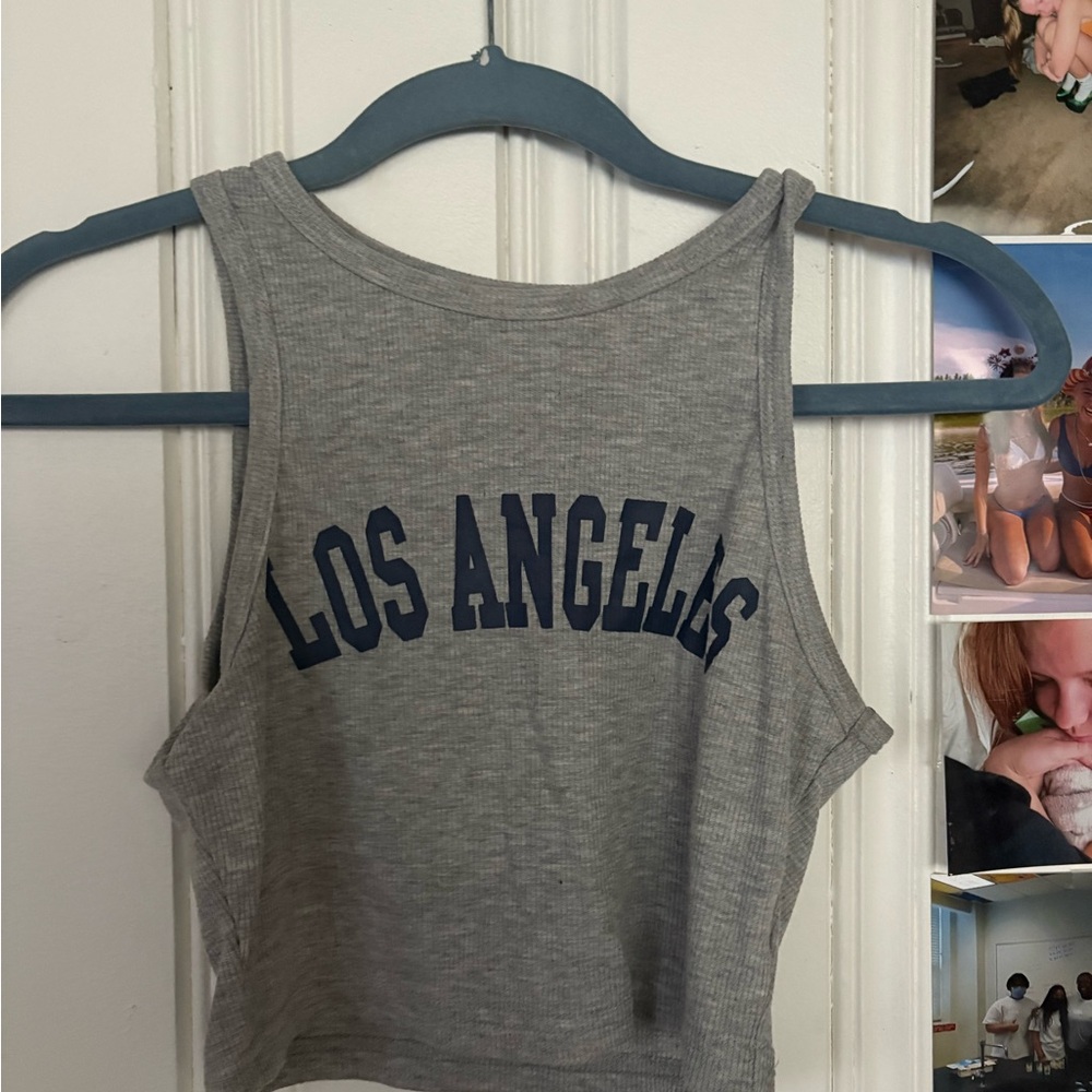 SHEIN Gray Sleeveless Crop Tank Top